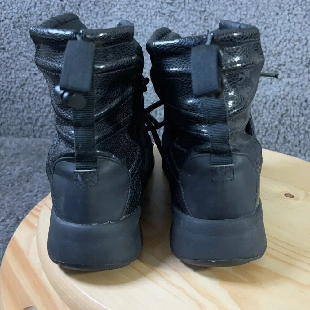 Nike Tanjun Boots High Rise Women Size 8 Triple Black Anthracite Lace Up Sneaker